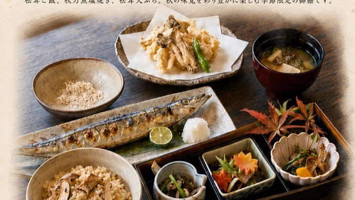 松茸と秋刀魚を味わう秋の彩り御膳